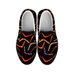 Australian Boomerang Pattern Print Black Slip On Shoes