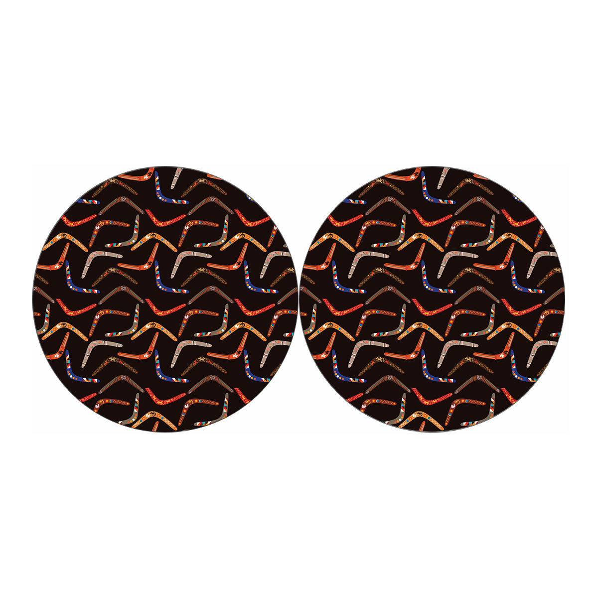 Australian Boomerang Pattern Print Car Coasters