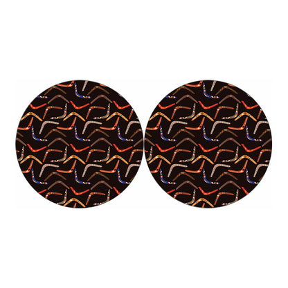 Australian Boomerang Pattern Print Car Coasters