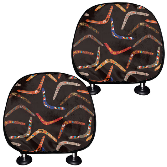 Australian Boomerang Pattern Print Car Headrest Covers