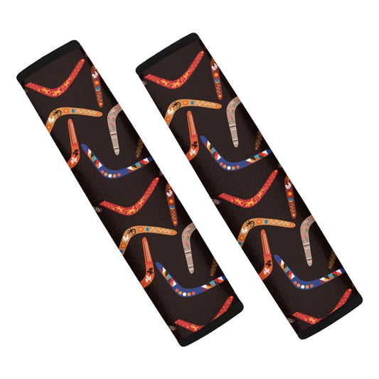 Australian Boomerang Pattern Print Car Seat Belt Covers