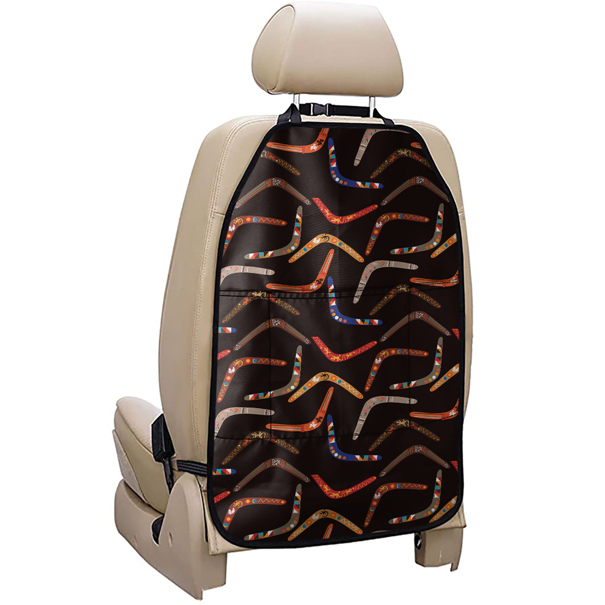 Australian Boomerang Pattern Print Car Seat Organizers