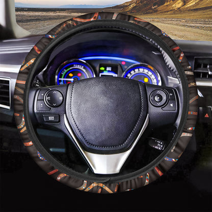 Australian Boomerang Pattern Print Car Steering Wheel Cover