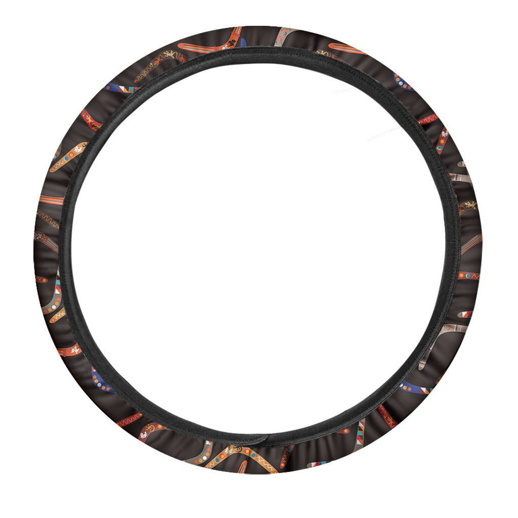 Australian Boomerang Pattern Print Car Steering Wheel Cover