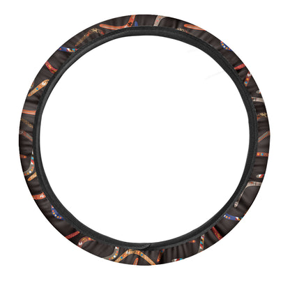 Australian Boomerang Pattern Print Car Steering Wheel Cover