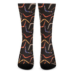 Australian Boomerang Pattern Print Crew Socks