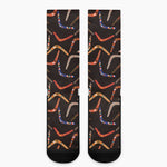 Australian Boomerang Pattern Print Crew Socks