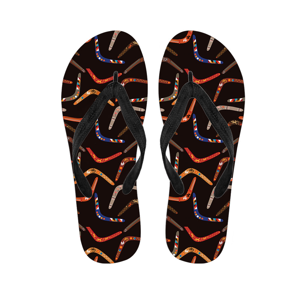 Australian Boomerang Pattern Print Flip Flops