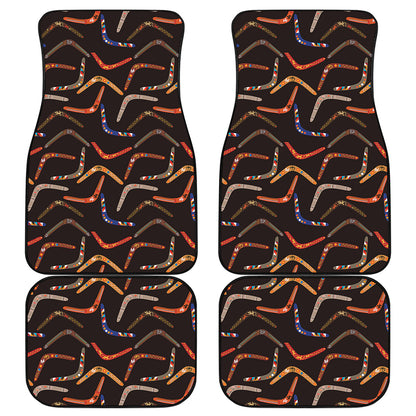 Australian Boomerang Pattern Print Front and Back Car Floor Mats