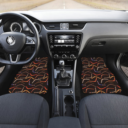 Australian Boomerang Pattern Print Front and Back Car Floor Mats