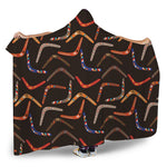 Australian Boomerang Pattern Print Hooded Blanket