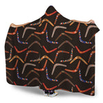 Australian Boomerang Pattern Print Hooded Blanket
