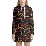 Australian Boomerang Pattern Print Hoodie Dress