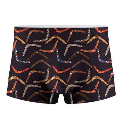 Australian Boomerang Pattern Print Men's Boxer Briefs