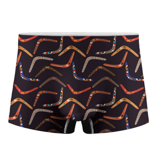 Australian Boomerang Pattern Print Men's Boxer Briefs