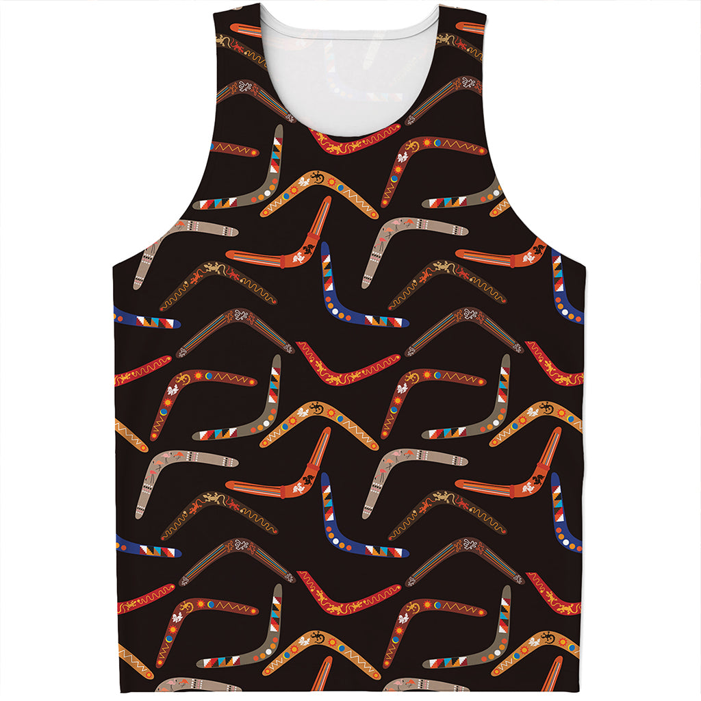 Australian Boomerang Pattern Print Men's Tank Top