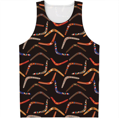 Australian Boomerang Pattern Print Men's Tank Top