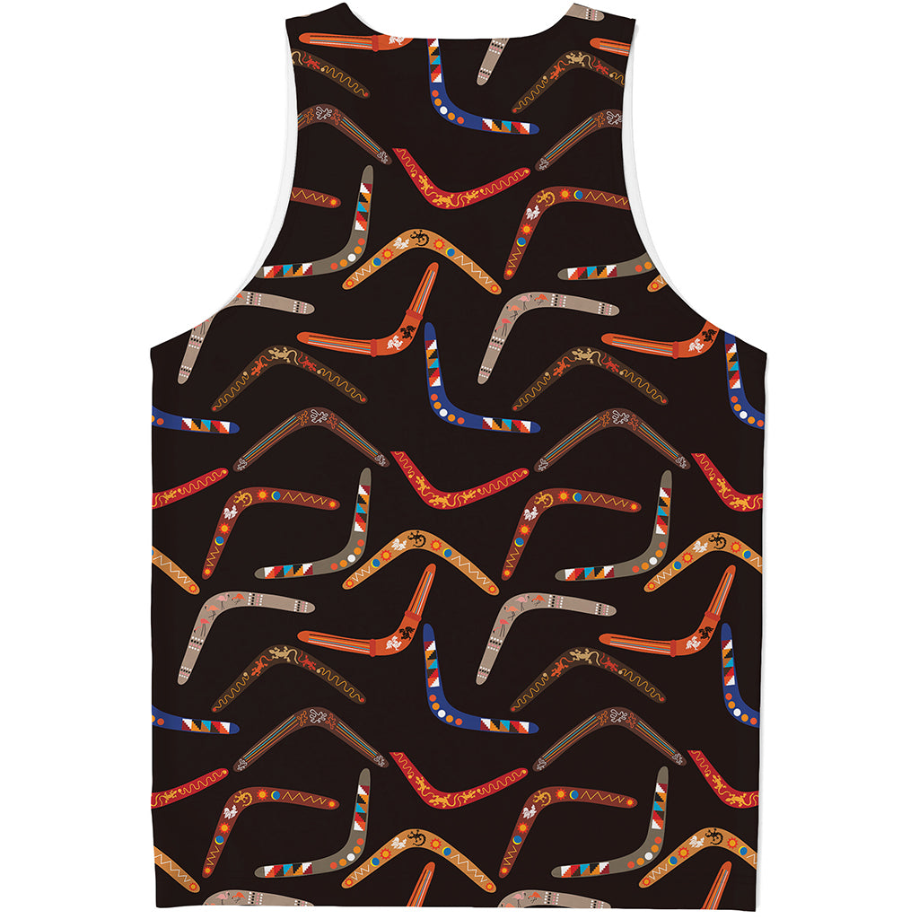 Australian Boomerang Pattern Print Men's Tank Top