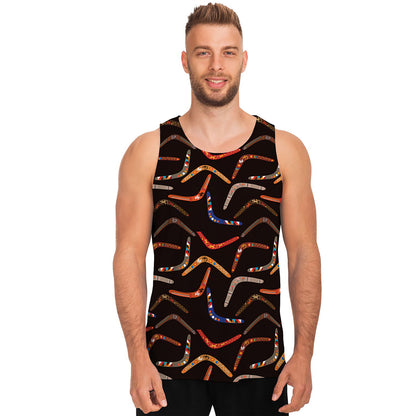 Australian Boomerang Pattern Print Men's Tank Top