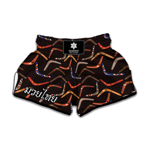 Australian Boomerang Pattern Print Muay Thai Boxing Shorts