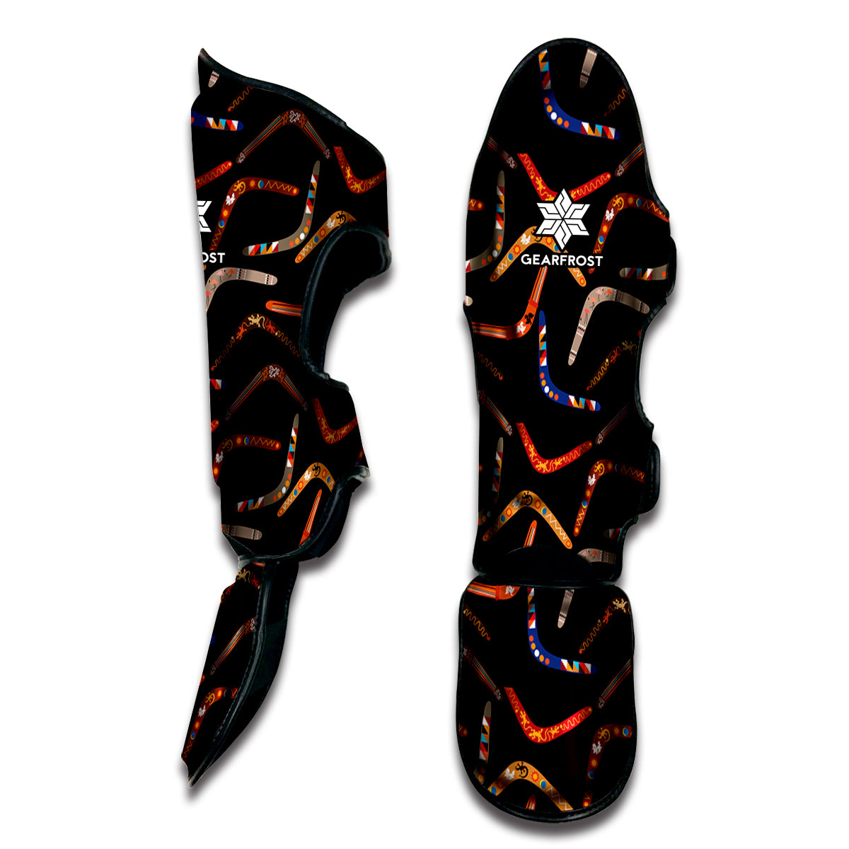Australian Boomerang Pattern Print Muay Thai Shin Guard