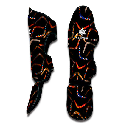 Australian Boomerang Pattern Print Muay Thai Shin Guard