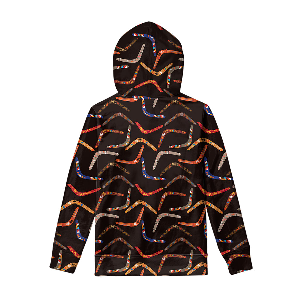 Australian Boomerang Pattern Print Pullover Hoodie
