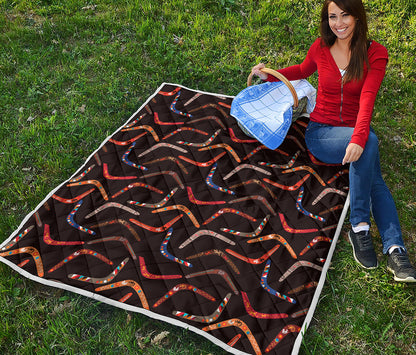 Australian Boomerang Pattern Print Quilt