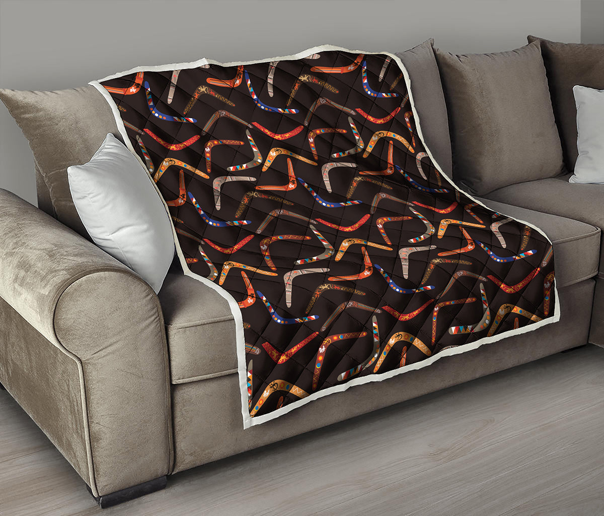 Australian Boomerang Pattern Print Quilt