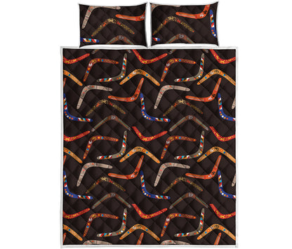 Australian Boomerang Pattern Print Quilt Bed Set
