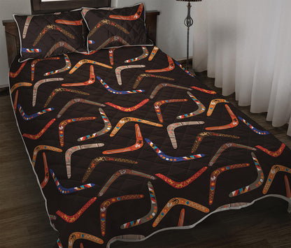 Australian Boomerang Pattern Print Quilt Bed Set