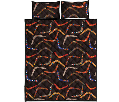 Australian Boomerang Pattern Print Quilt Bed Set