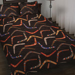Australian Boomerang Pattern Print Quilt Bed Set