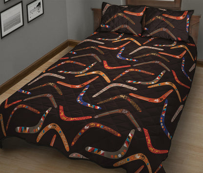 Australian Boomerang Pattern Print Quilt Bed Set