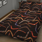 Australian Boomerang Pattern Print Quilt Bed Set