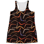 Australian Boomerang Pattern Print Women's Racerback Tank Top