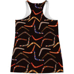Australian Boomerang Pattern Print Women's Racerback Tank Top