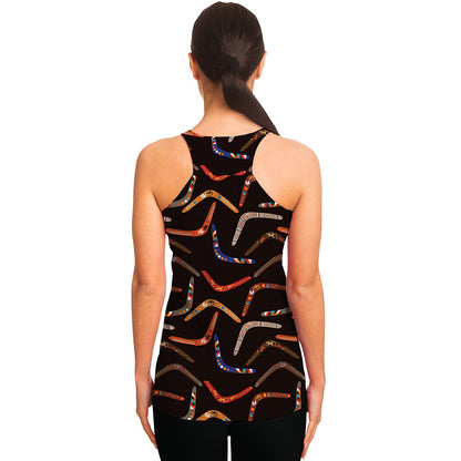 Australian Boomerang Pattern Print Women's Racerback Tank Top