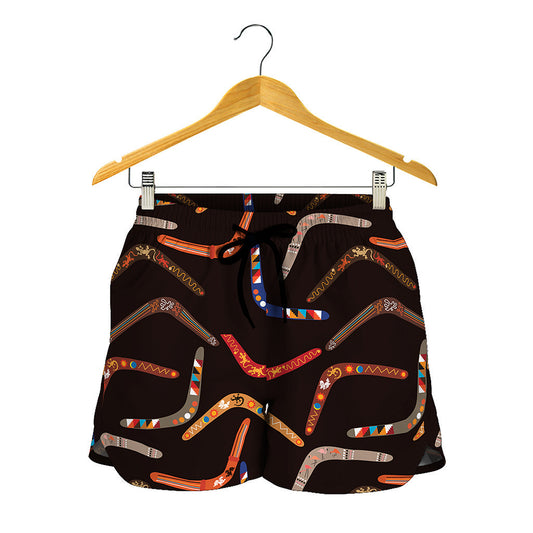 Australian Boomerang Pattern Print Women's Shorts