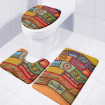Australian Ethnic Pattern Print 3 Piece Bath Mat Set