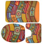 Australian Ethnic Pattern Print 3 Piece Bath Mat Set