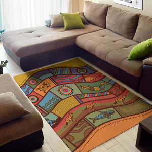 Australian Ethnic Pattern Print Area Rug