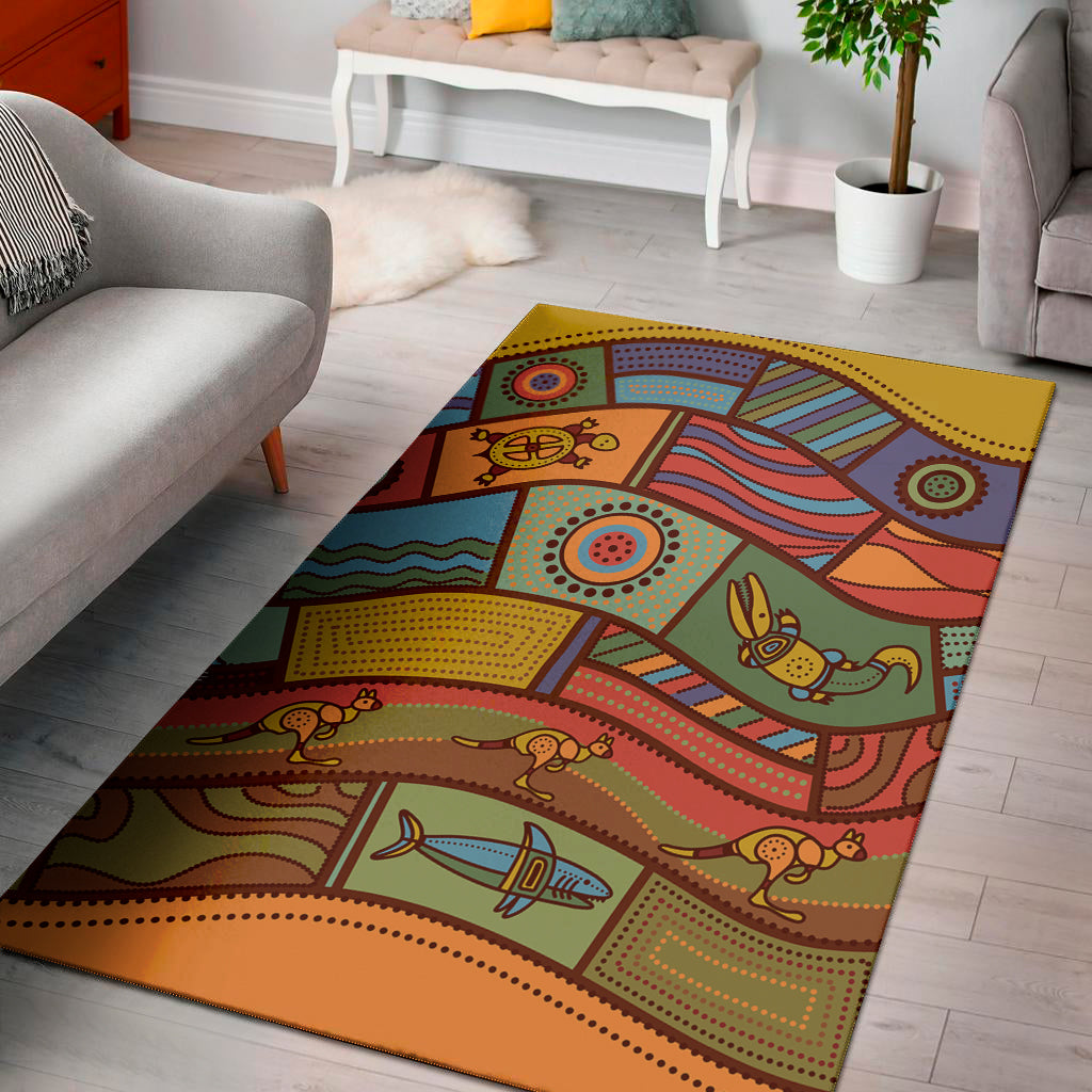 Australian Ethnic Pattern Print Area Rug