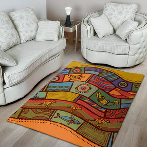 Australian Ethnic Pattern Print Area Rug