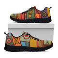 Australian Ethnic Pattern Print Black Running Shoes