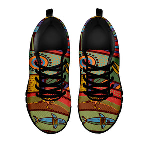 Australian Ethnic Pattern Print Black Sneakers