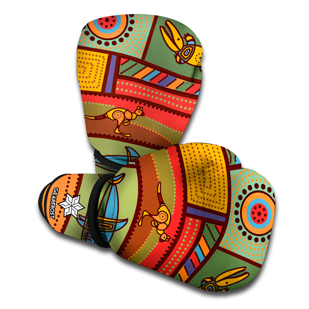 Australian Ethnic Pattern Print Boxing Gloves