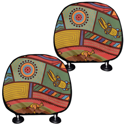 Australian Ethnic Pattern Print Car Headrest Covers