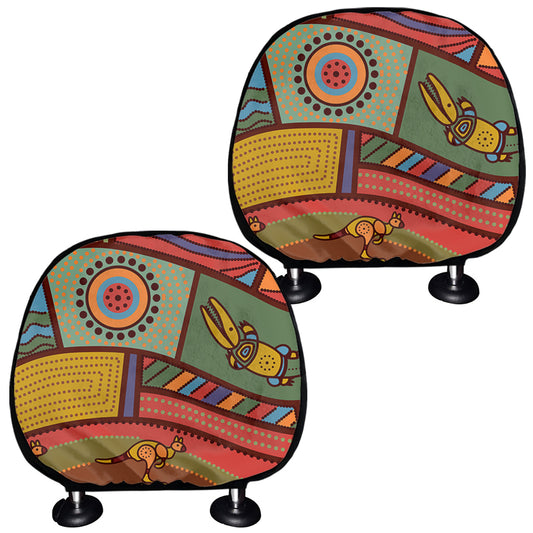 Australian Ethnic Pattern Print Car Headrest Covers