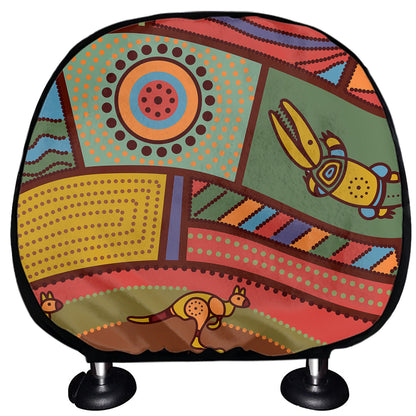 Australian Ethnic Pattern Print Car Headrest Covers